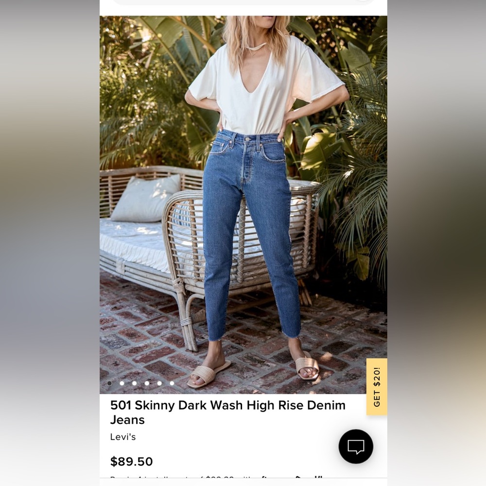 Levi 501 skinny jean size 27